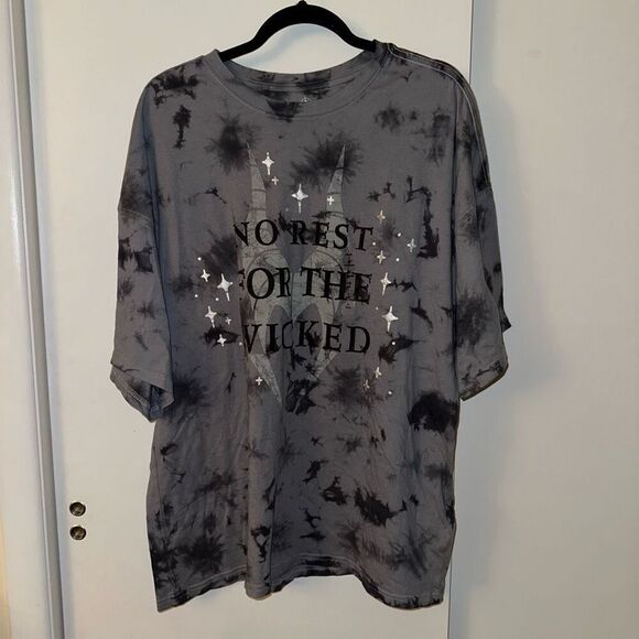 Disney Parks Gray Black Tie Dye Maleficent Tee Size Mens Large NWT - Picture 1 of 10